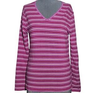 Stripped Cotton Blend Tee Size Small